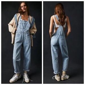 Free People Ziggy Denim Overall XL Bleu Moon